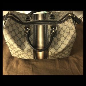 Sold —- Authentic Gucci Boston Supreme Canvas Bag